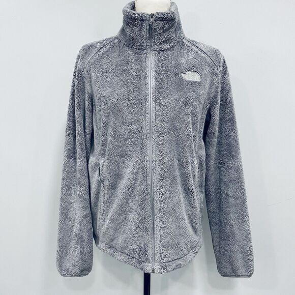THE NORTH FACE M Gray Osito II Women Full Zip Fuzzy Soft High Pile Fleece Jacket - Picture 1 of 16